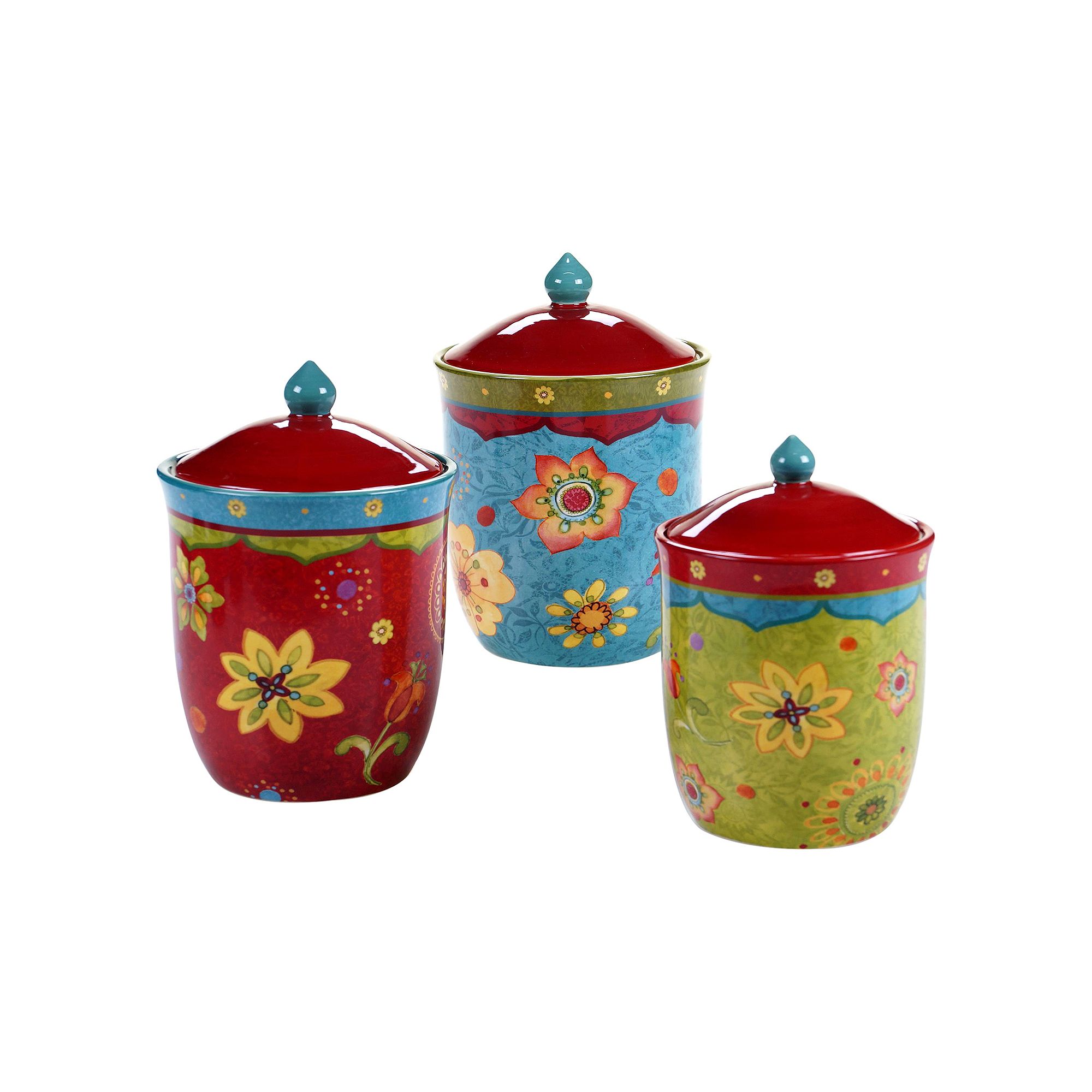 Certified International Tunisian Sunset 3-pc. Kitchen Canister Set, Multico