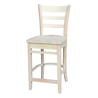 International Concepts Emily Unfinished Wood Counter Stool