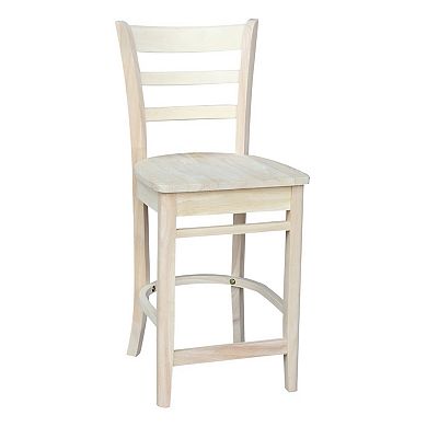 International Concepts Emily Unfinished Wood Counter Stool