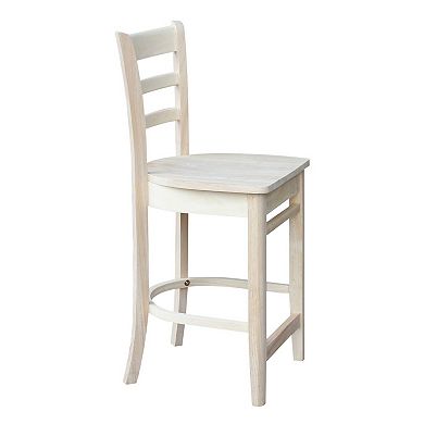 International Concepts Emily Unfinished Wood Counter Stool