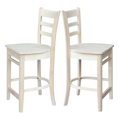 International Concepts Emily Unfinished Wood Counter Stool