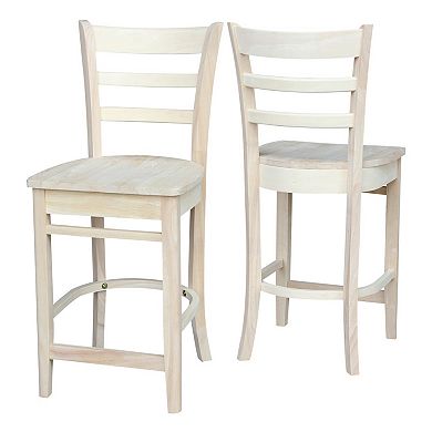 International Concepts Emily Unfinished Wood Counter Stool