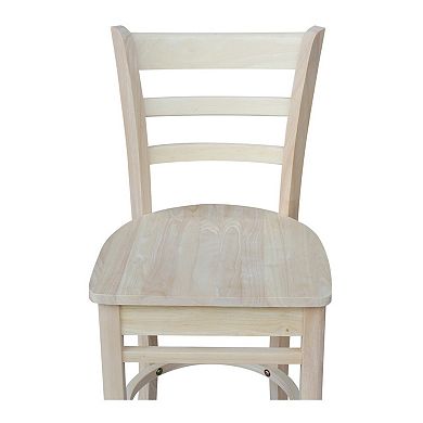 International Concepts Emily Unfinished Wood Counter Stool