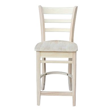 International Concepts Emily Unfinished Wood Counter Stool