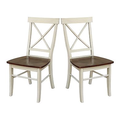 International Concepts X-Back Dining Chair 2-piece Set