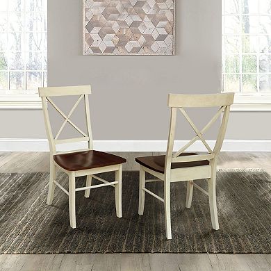 International Concepts X-Back Dining Chair 2-piece Set