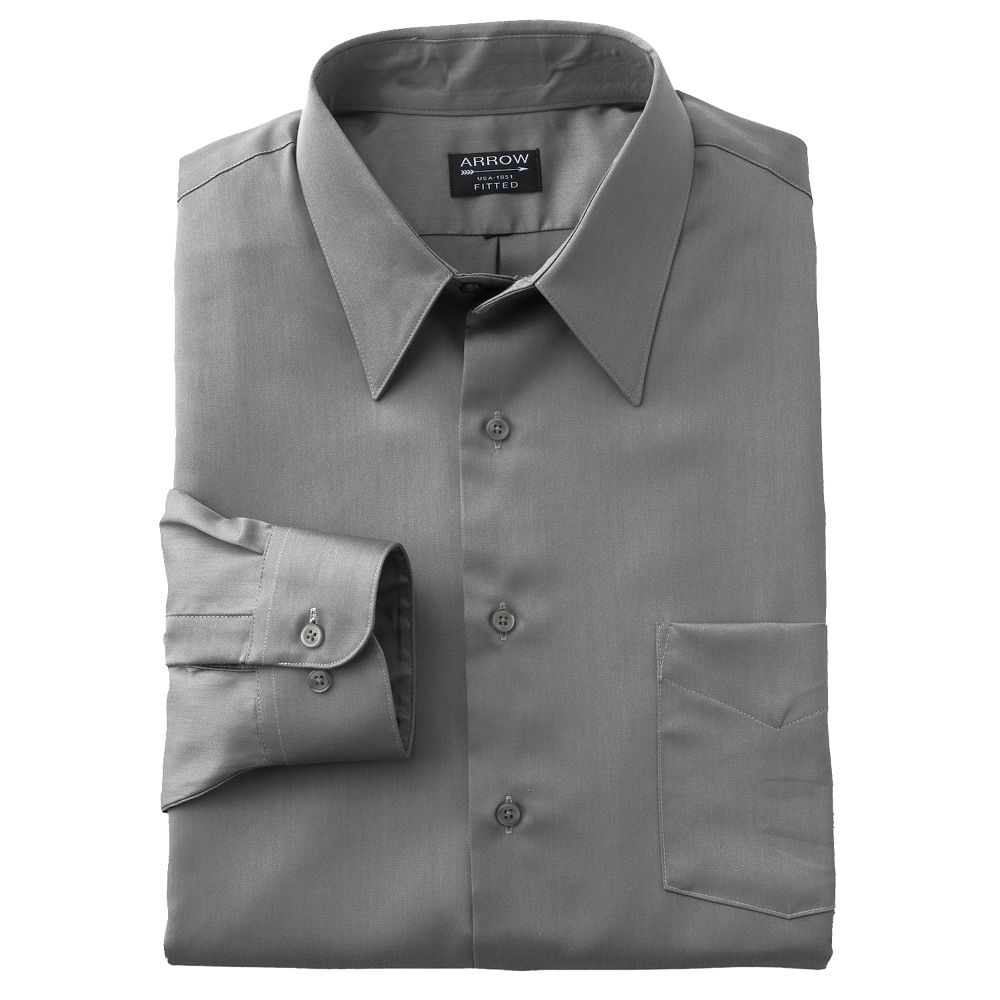 arrow dress shirts kohls Men's Arrow Athletic-Fit Solid Wrinkle-Free Spread-Collar Dress Shirt
