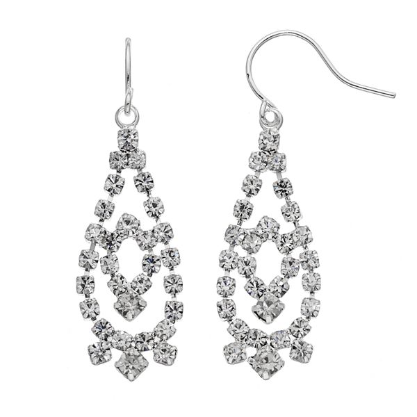 Vieste Simulated Crystal Teardrop Earrings