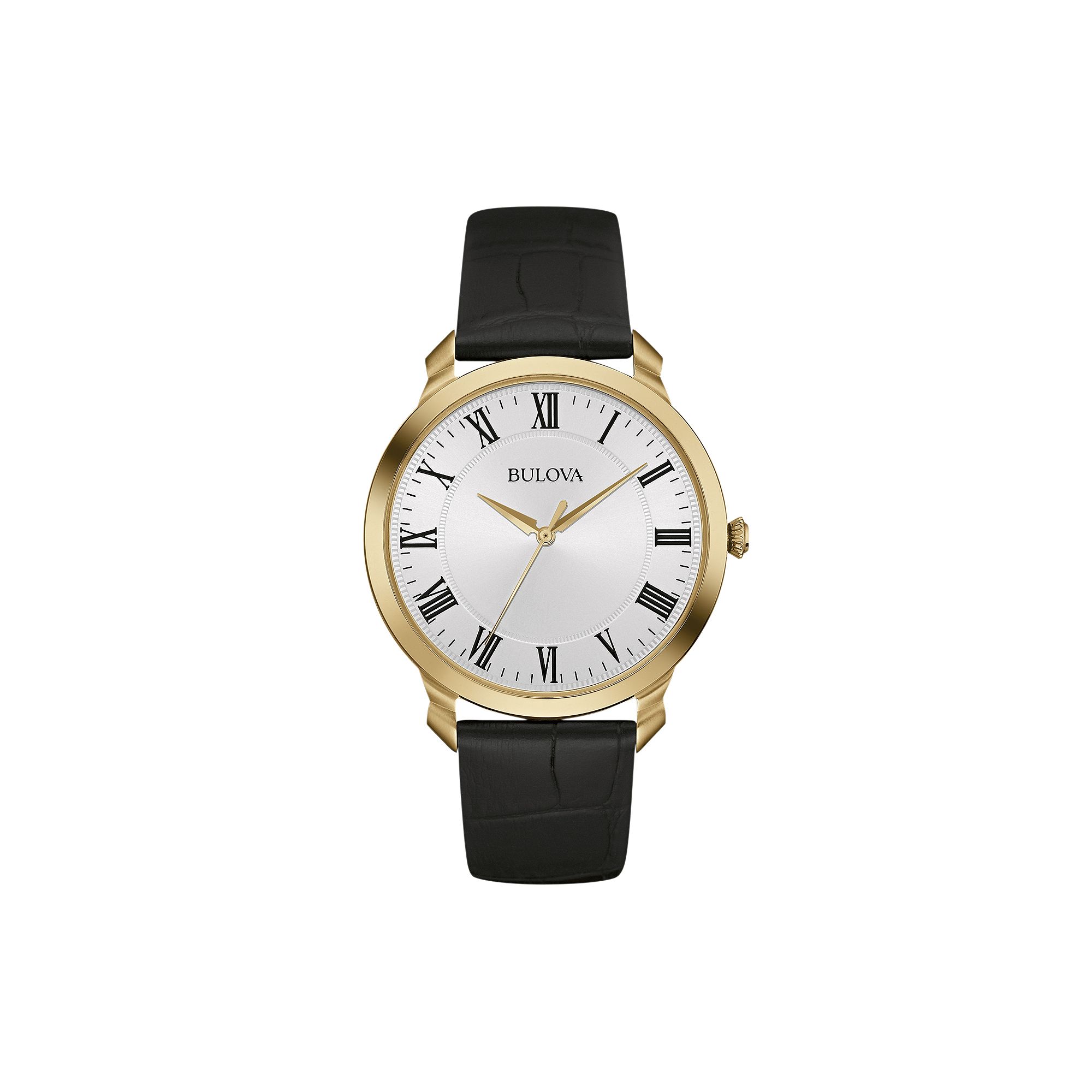 Bulova Mens Classic Leather Watch - 97A123, Black