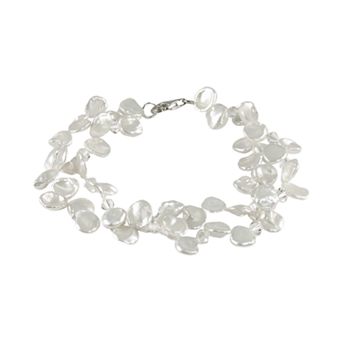 PearLustre by Imperial Sterling Silver Freshwater Cultured Pearl and Austrian Crystal Bracelet