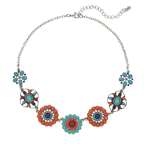 Flower Collage Necklace