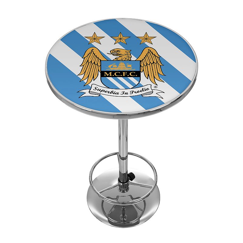 Manchester City FC Chrome Pub Table, Blue
