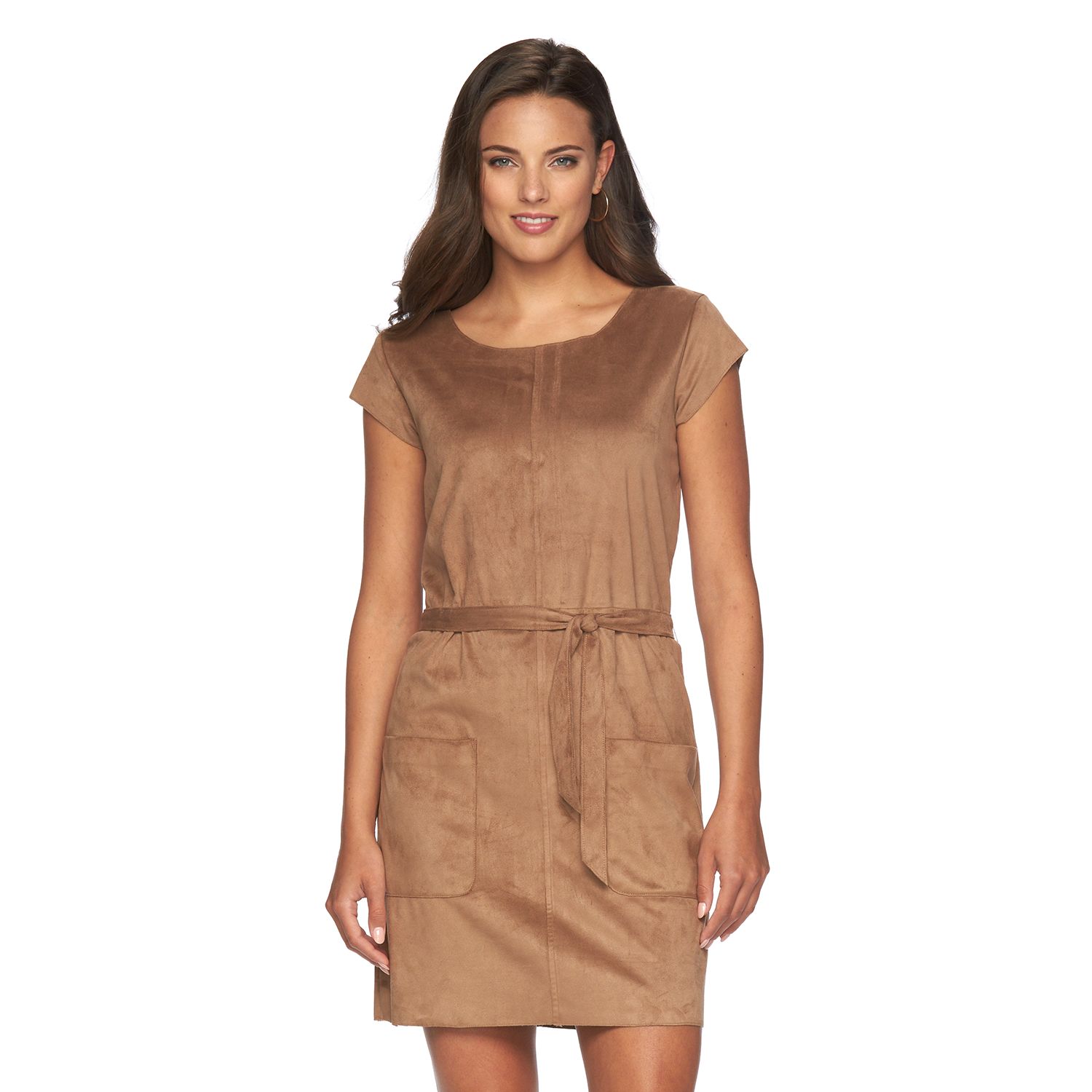 faux suede shift dress