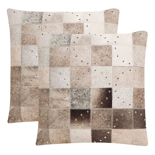 Safavieh Phoebe Studded Cowhide Throw Pillow 2-piece Set