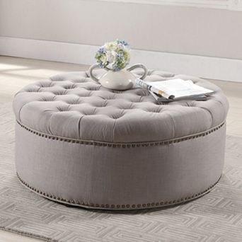 Baxton Studio Inglehart Tufted Ottoman