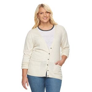 Juniors' Plus Size SO® Perfectly Soft Button-Front Cardigan