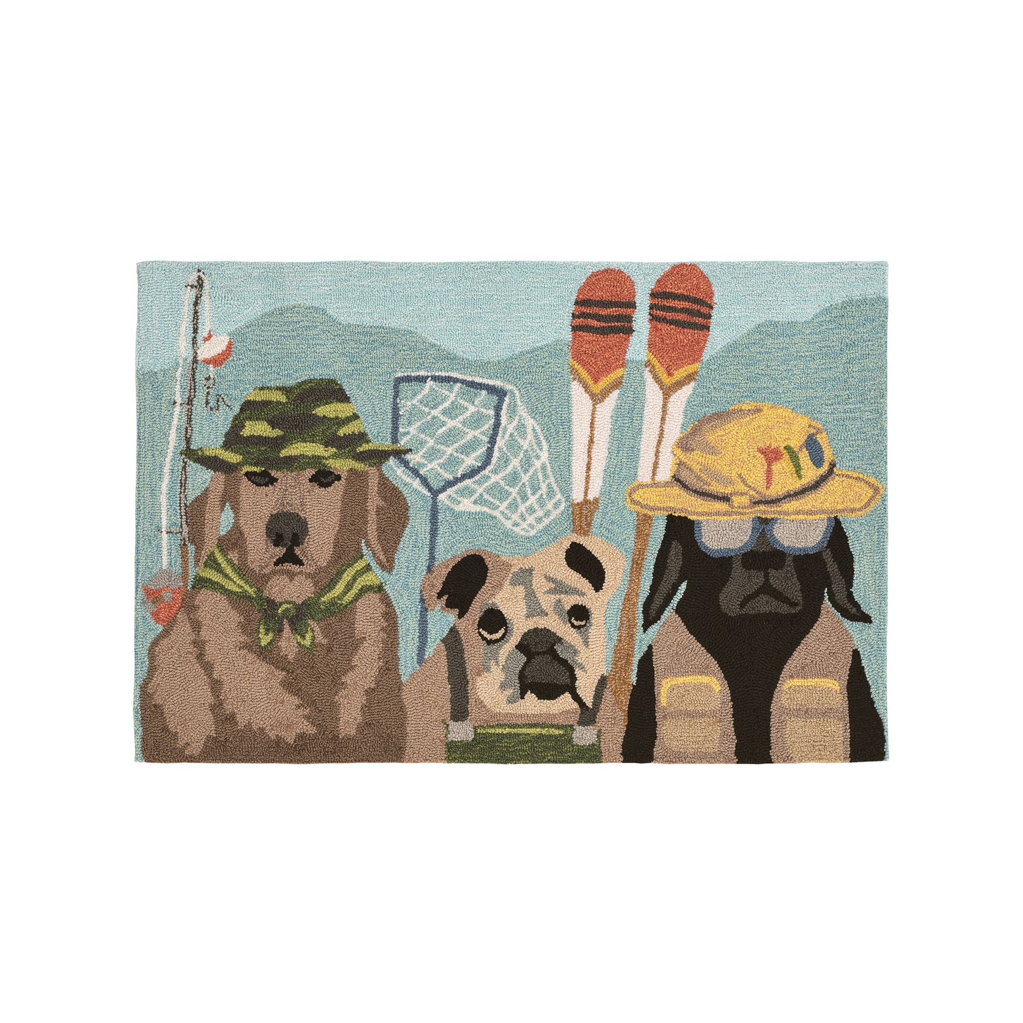 Liora Manne Frontporch Fishing Patrol Indoor Outdoor Rug, Multi