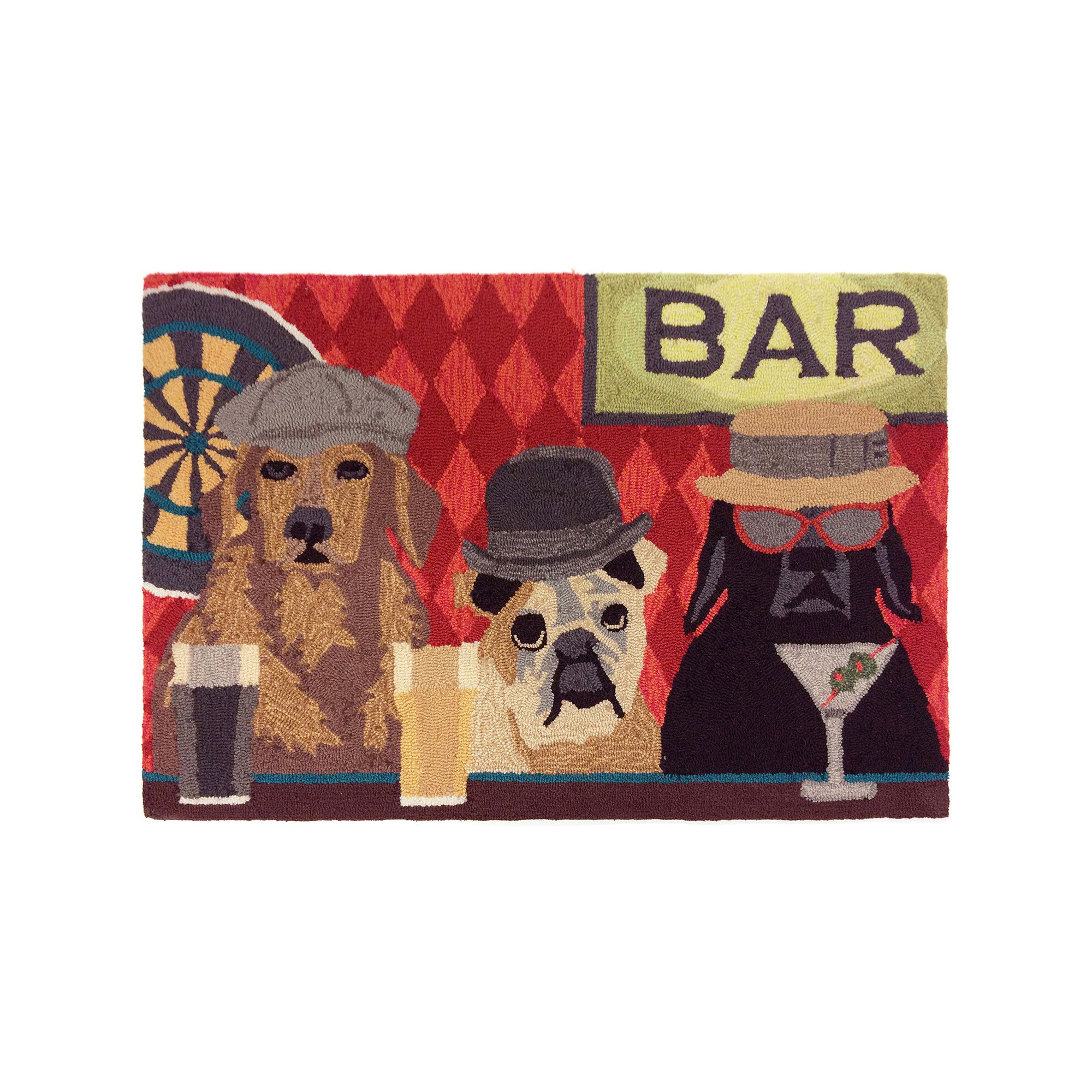Liora Manne Frontporch Bar Patrol Indoor Outdoor Rug, Red