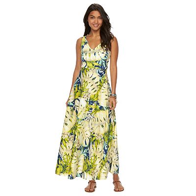 Women's Chaps Tropical V-Neck Maxi Dress