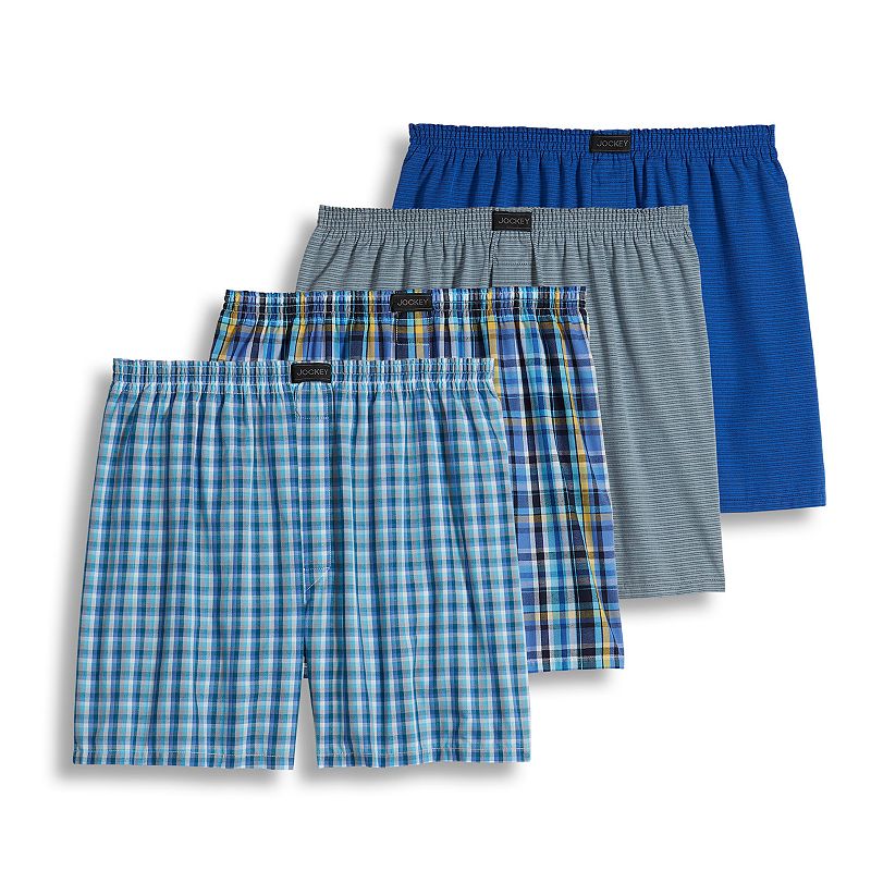 UPC 037882656032 product image for Men's Jockey 4-pack Active Blend Patterned Performance Woven Boxers, Size: Mediu | upcitemdb.com