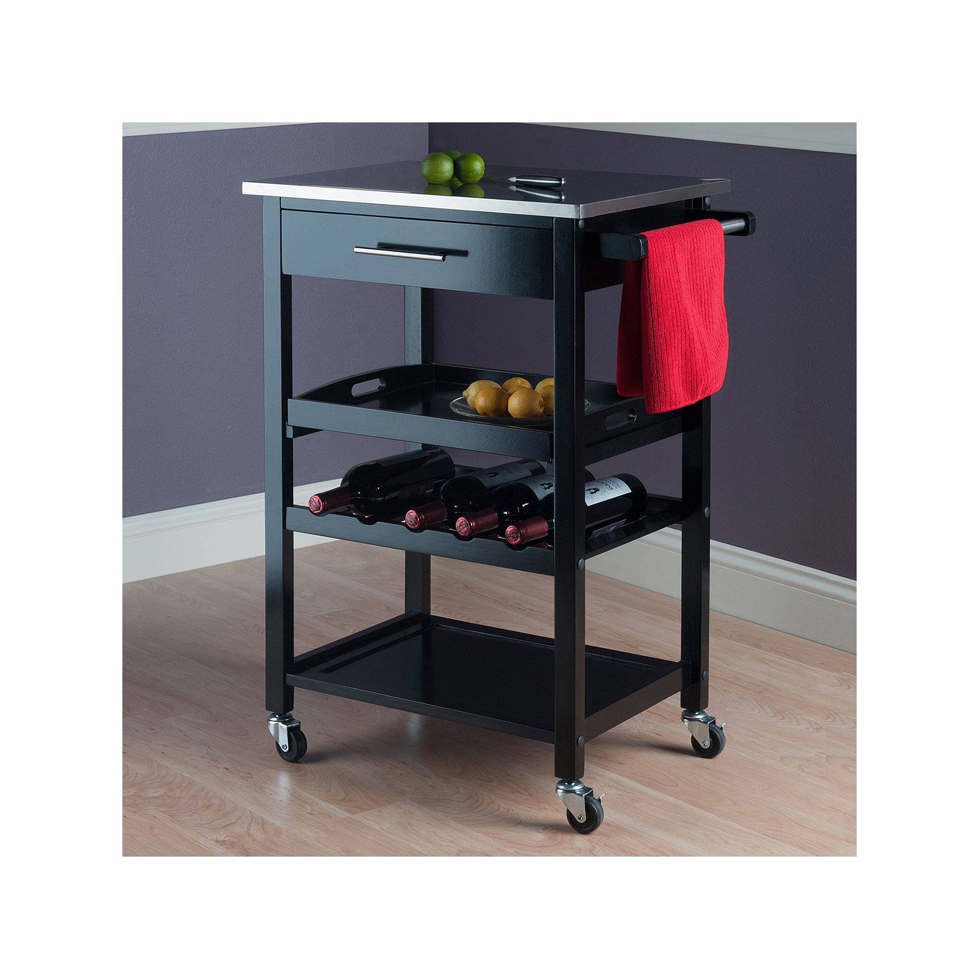 Winsome Anthony Kitchen Cart, Black