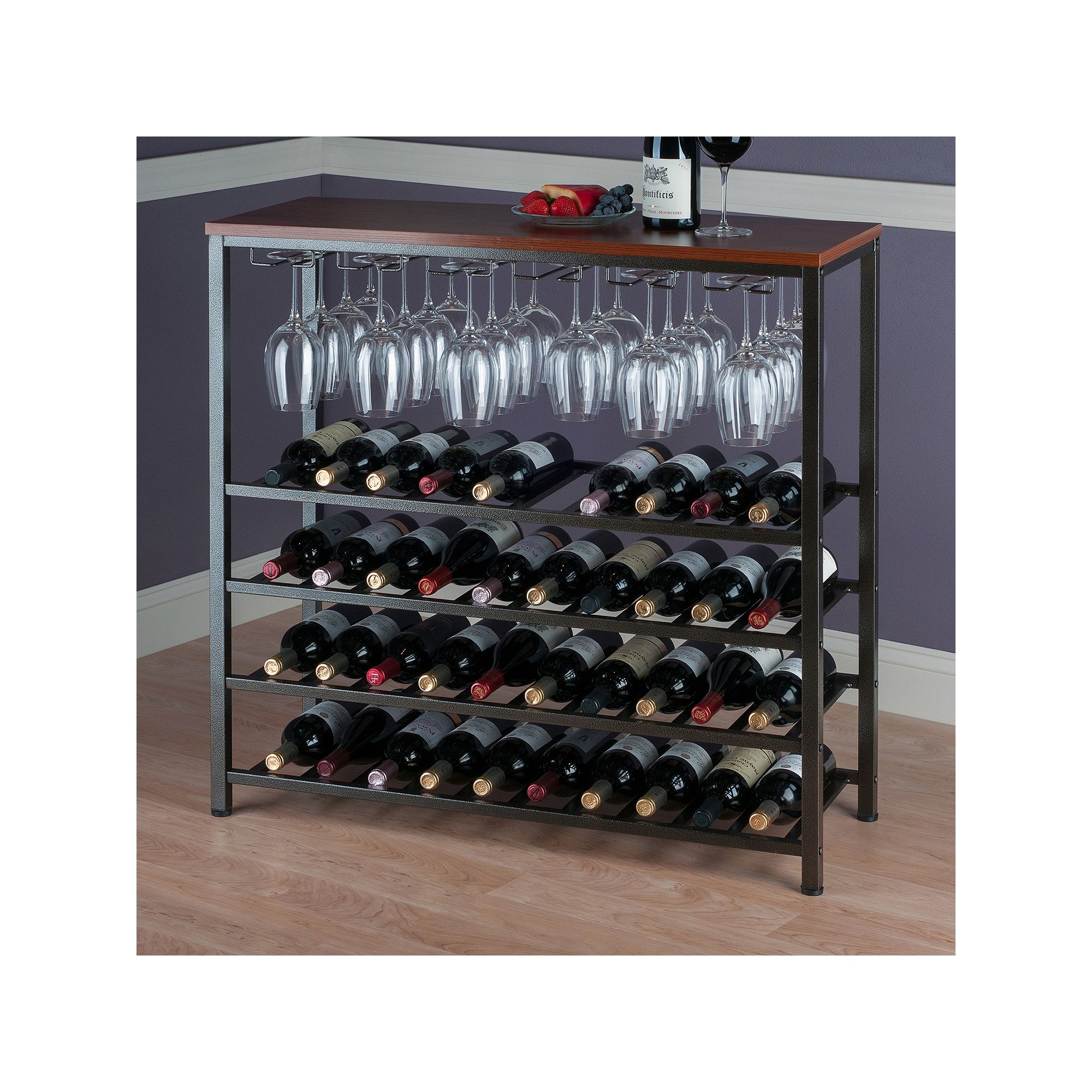 Winsome Michelle Wine Rack, Antique Bronze