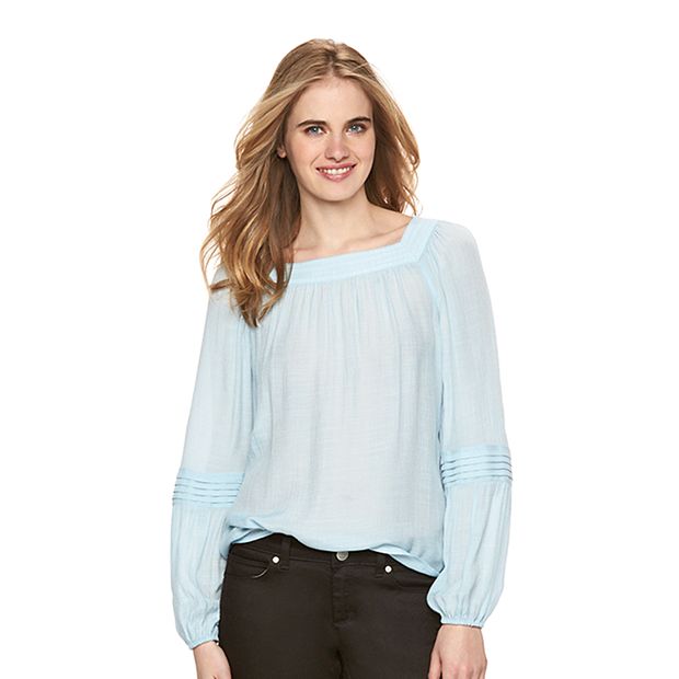 Women's LC Lauren Conrad Shirred Peasant Top