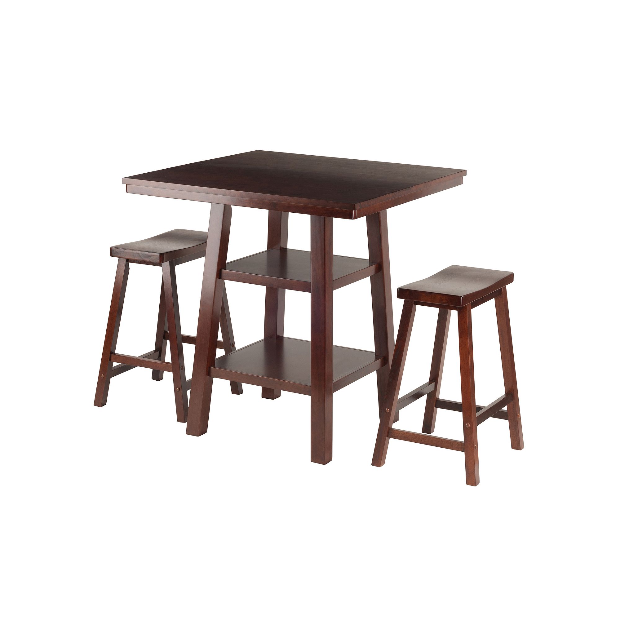 Winsome Orlando High Table & Counter Stool 3-piece Set, Brown