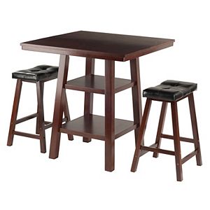 Winsome Orlando High Table & Padded Stool 3-piece Set