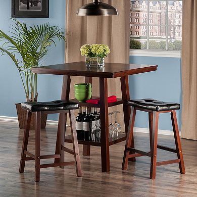 Winsome Orlando High Table & Padded Stool 3-piece Set