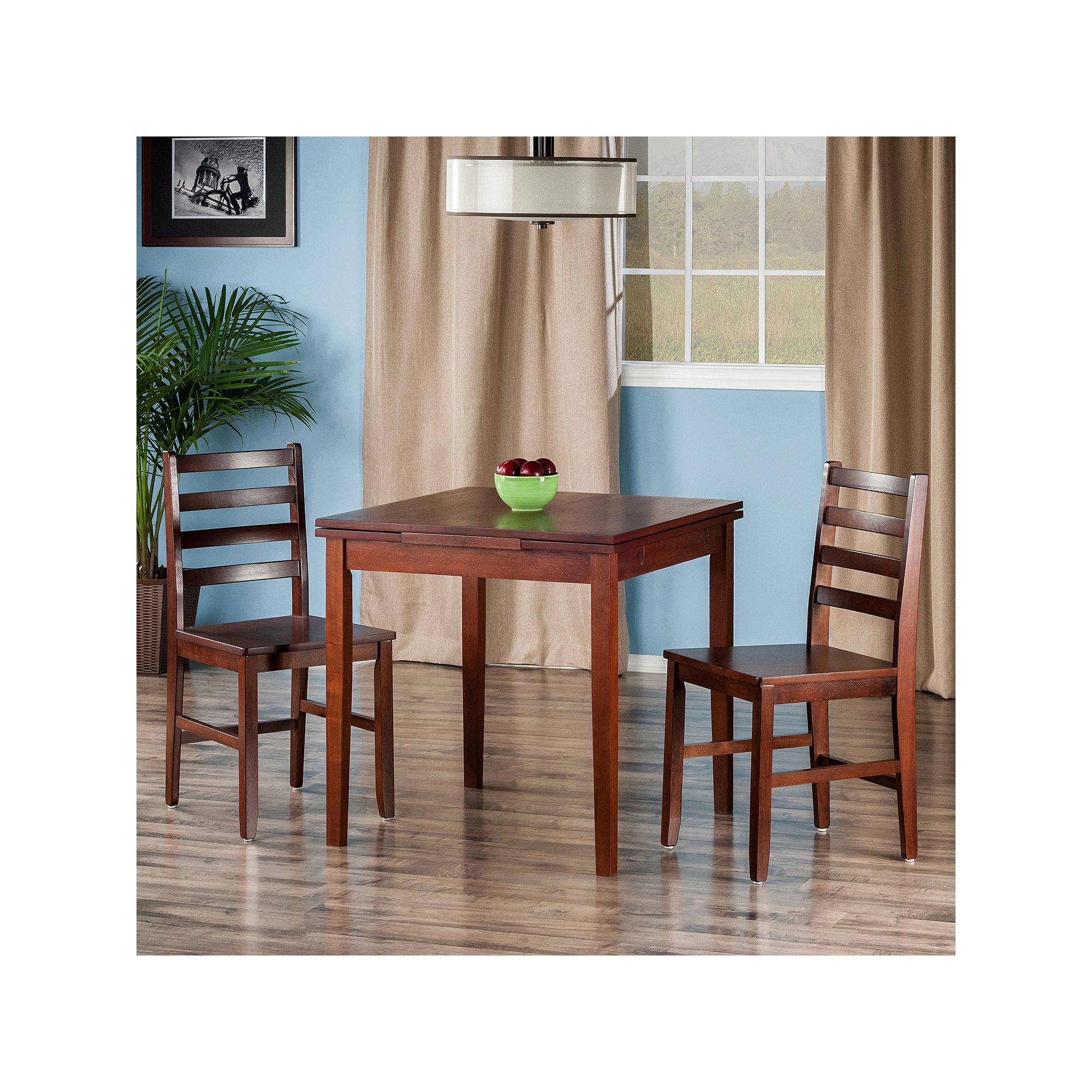 Winsome Pulman Extension Table & Chair 3-piece Set, Brown