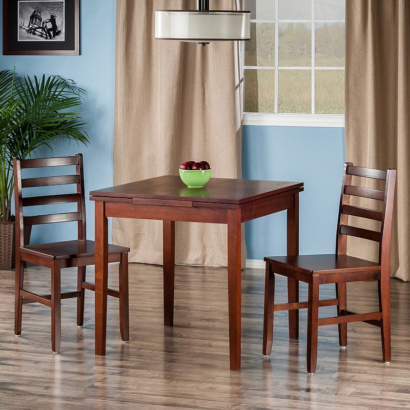 Winsome Pulman Extension Table & Chair 3-piece Set, Brown