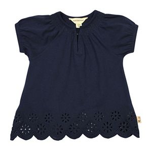 Baby Girl Burt's Bees Baby Scalloped Hem Peasant Top