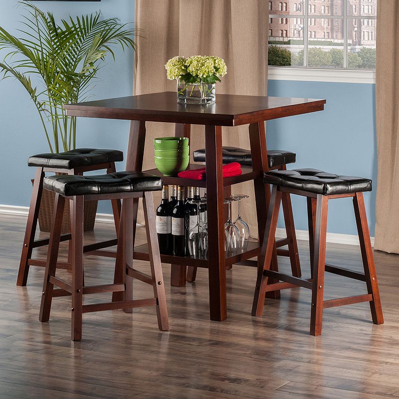 Winsome Orlando High Table & Stools 5-piece Set, Brown