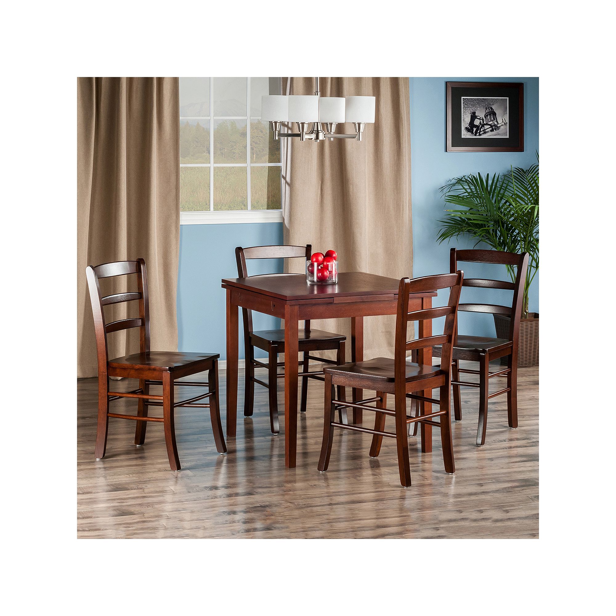 Winsome Pulman Extension Dining Table & Chair 5-piece Set, Brown