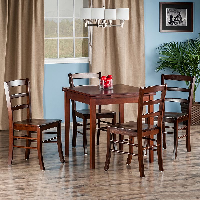 Winsome Pulman Extension Dining Table & Chair 5-piece Set, Brown