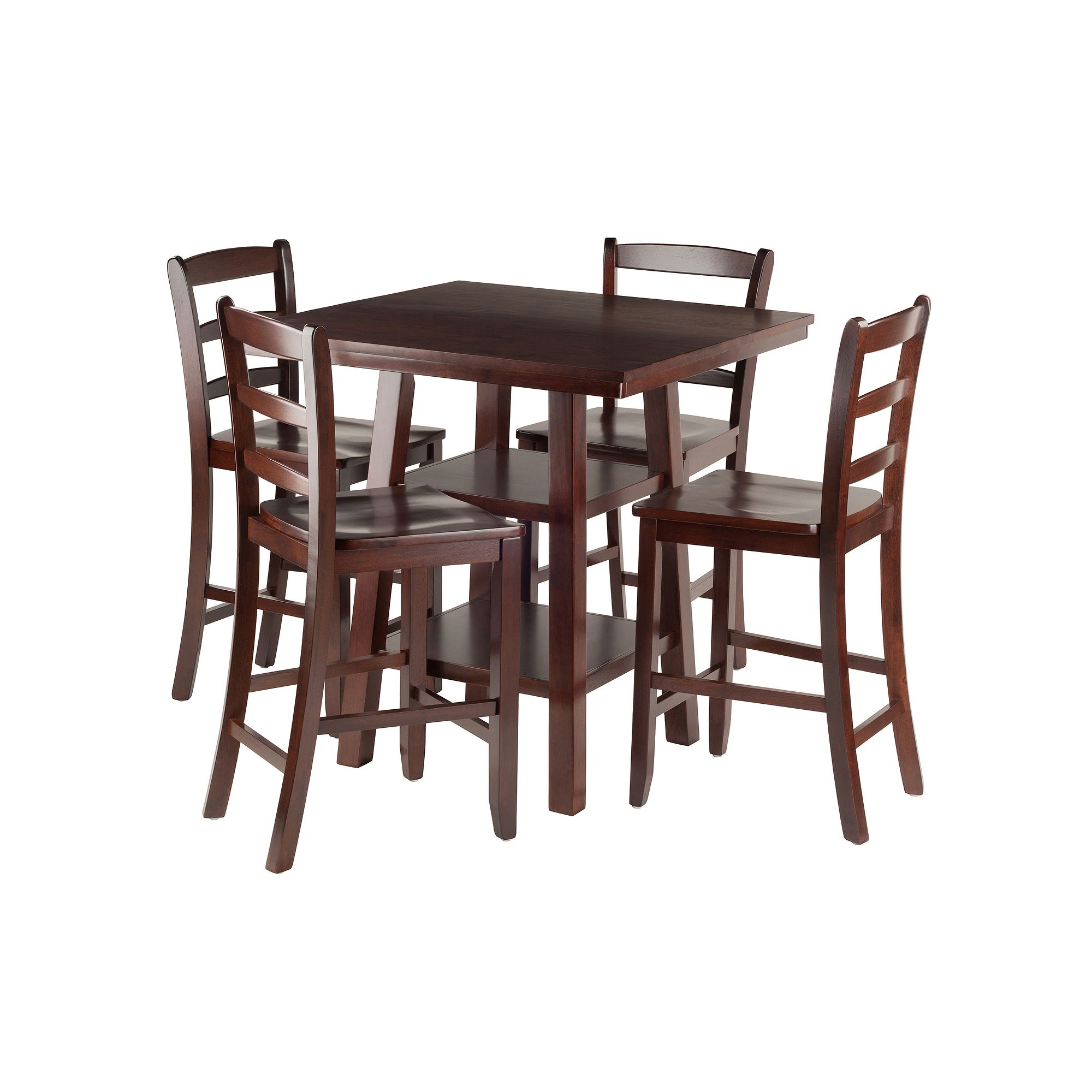 Winsome Orlando High Table & Chair 5-piece Set, Brown