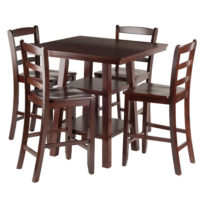 Winsome Orlando High Table & Chair 5-piece Set, Brown