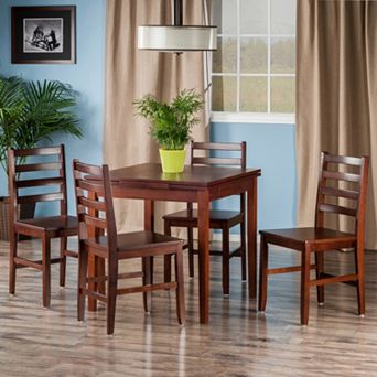 Winsome Pulman Extension Table & Ladder Back Chair 5 pc Set