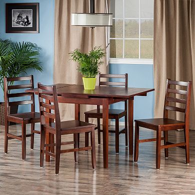 Winsome Pulman Extension Table & Ladder Back Chair 5-piece Set