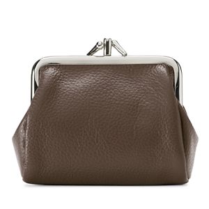 Buxton Hudson Pik-Me-Up Triple Frame Leather Kiss-Lock Pouch