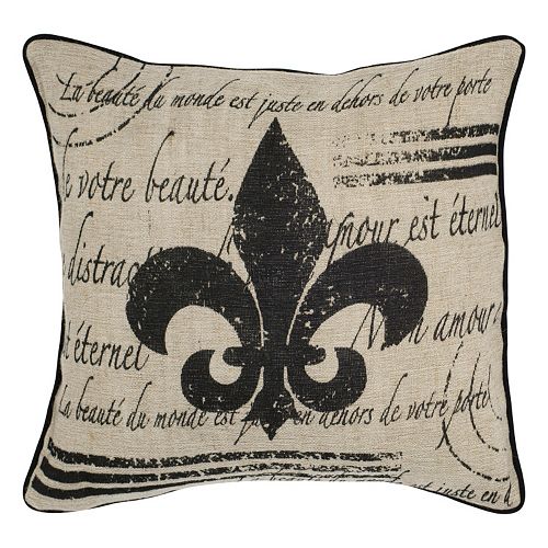 Rizzy Home Fleur De Lis Throw Pillow