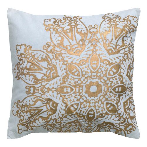 Rizzy Home Metallic Floral Throw Pillow