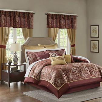 Madison Park Essentials Cadence 24 pc Complete Comforter Set with Sheets and Curtains