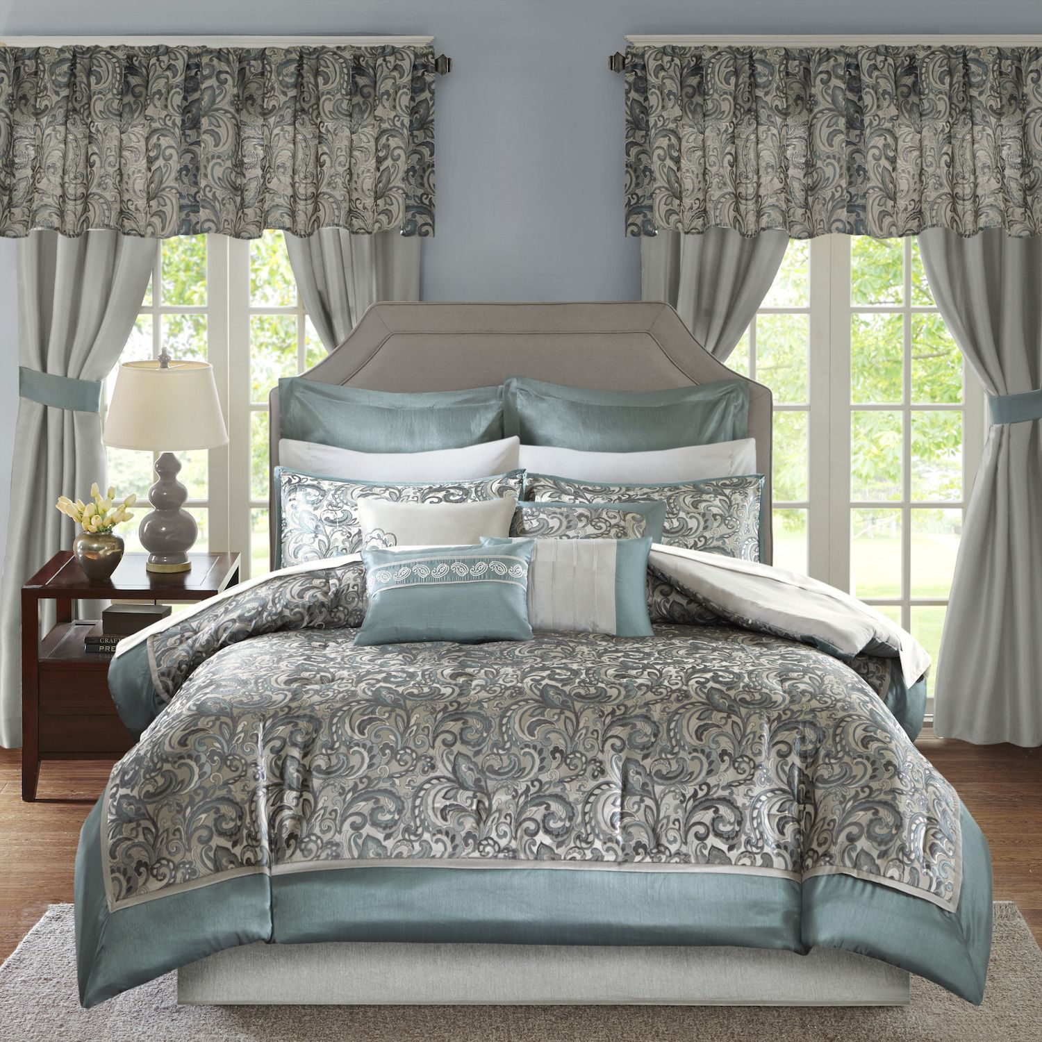 24 Piece Bed Set Buy Chic Home Yair 24 Piece Comforter Set Color   2498270 Teal