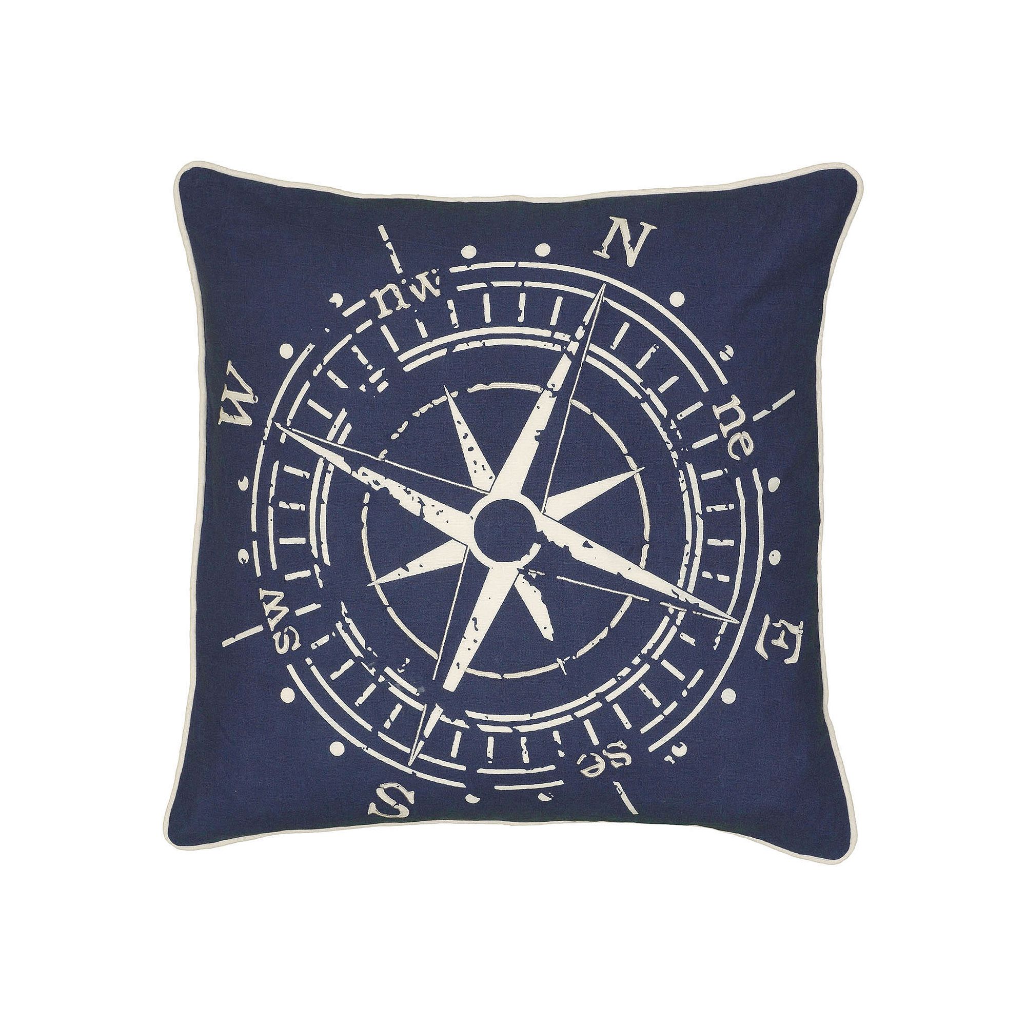 Rizzy Home Compass Throw Pillow, Blue