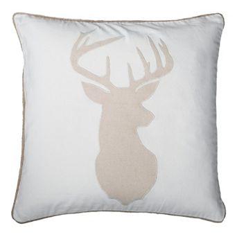 Rizzy Home Deer Head Throw Pillow