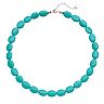 Sterling Silver Simulated Turquoise Beaded Necklace