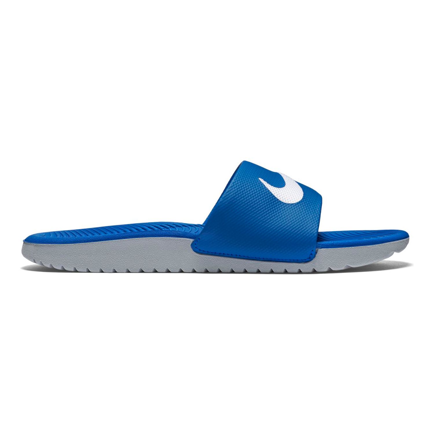 nike benassi white and blue