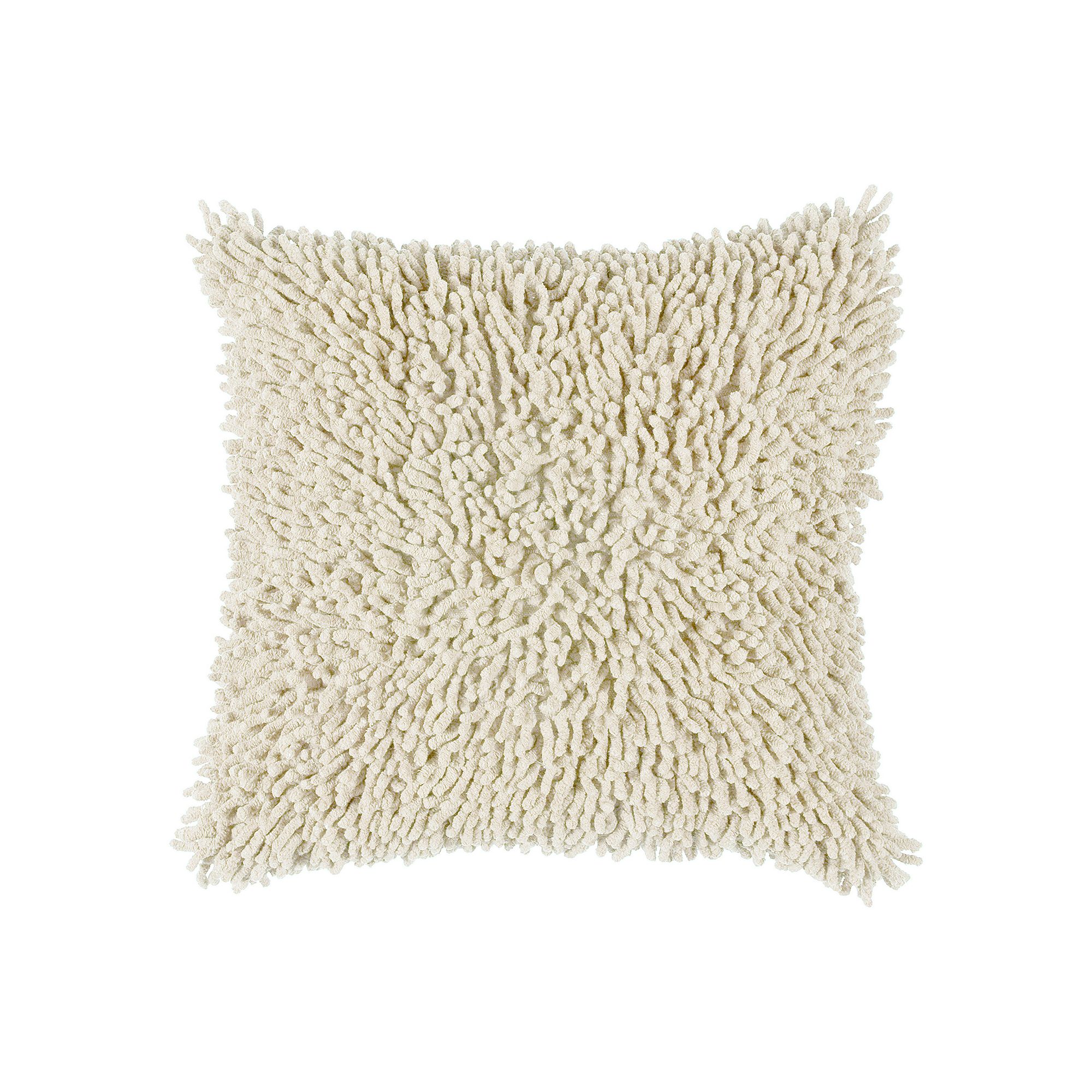 Rizzy Home Shag Throw Pillow, White